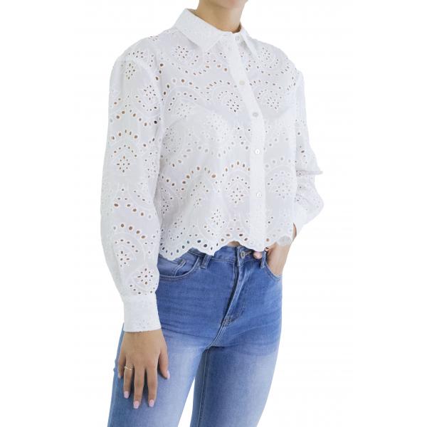 Camicia in pizzo sangallo Only